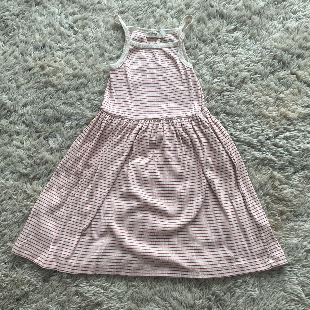 Striped Red & White Girl's Dress- MarMar